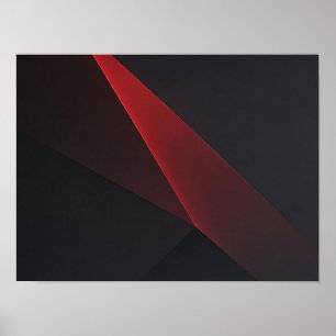 Dark Red Geometric Glow Minimalist Abstract Poster