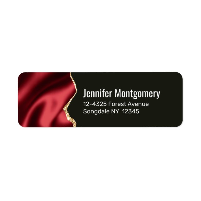 Dark Red Glam Wavy Satin Abstract Design (Front)