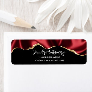 Dark Red Glam Wavy Satin Abstract Design