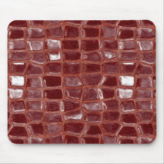 Dark red glass bricks abstract geometric pattern mouse pad