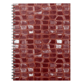 Dark red glass bricks abstract geometric pattern spiral notebook