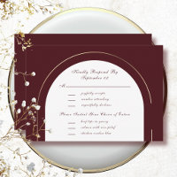 Dark Red Gold Frame Script Menu Selection RSVP