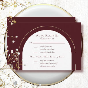 Dark Red Gold Frame Script Menu Selection RSVP