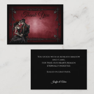 Dark Red Gothic AlternativeHalloween wedding Card