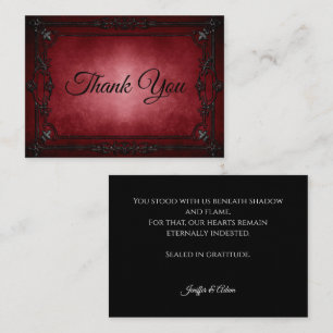Dark Red Gothic AlternativeHalloween wedding Card