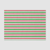 Dark Red, Green and White Stripes Tissue Paper