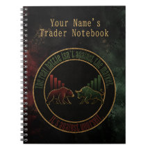 Dark Red Green Bull Bear Mindset Trader Design