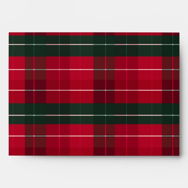 Dark Red-Green Christmas Pattern Envelope (Front)