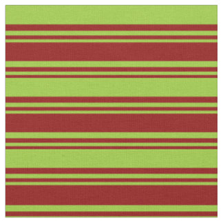 Dark Red & Green Striped/Lined Pattern Fabric