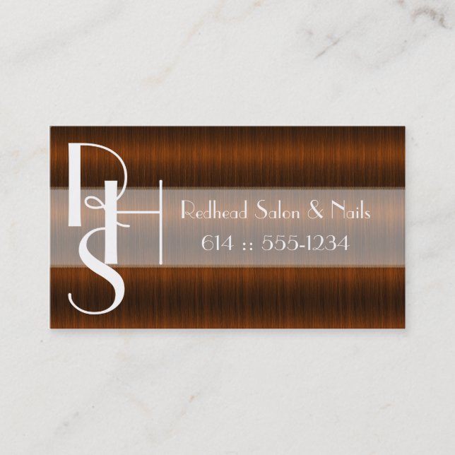 Dark Red Hair Salon Stylist Beauty Business Cards (Front)