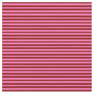 Dark Red & Hot Pink Lines Pattern Fabric