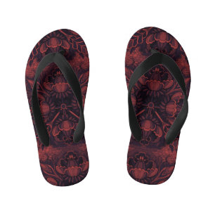 Dark red kid's jandals