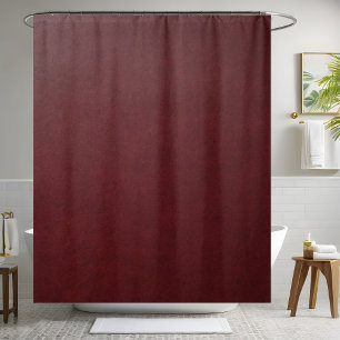 Dark Red Leather Shower Curtain Warm Bathroom