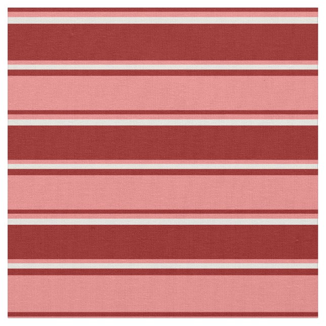 Dark Red, Light Coral, and Beige Pattern Fabric (Close Up)