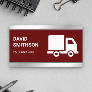 Dark Red Logistics Transportation Cargo Truck Business Card
