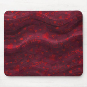 Dark Red "Love" Mousepad