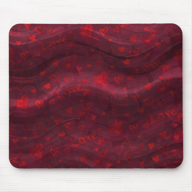 Dark Red "Love" Mousepad (Front)