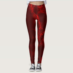Dark Red Marble Texture Leggings