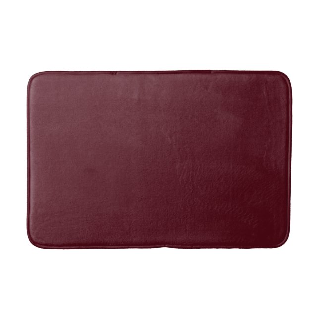 Dark Red Maroon Burgundy Solid Colour Bath Mat (Front)