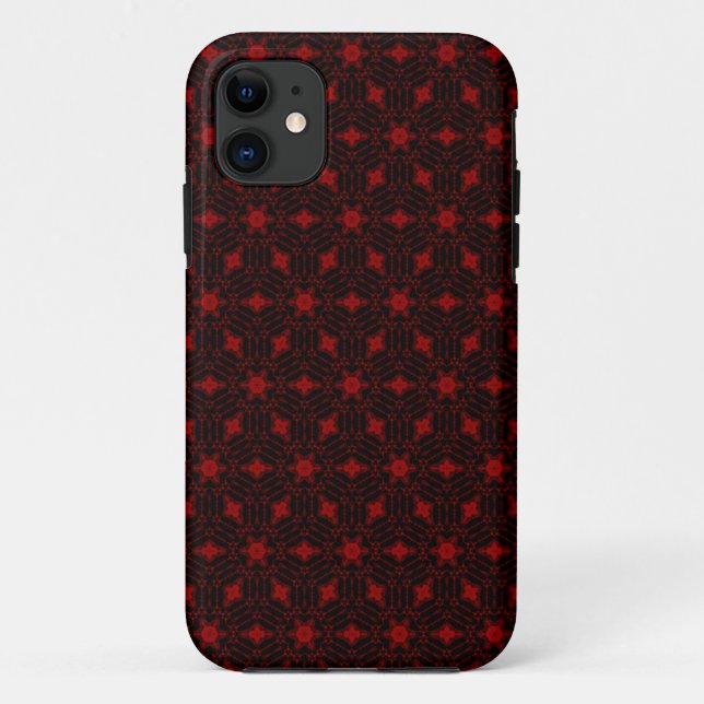 Dark red modern floral seamless graphic Case-Mate iPhone case (Back)