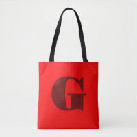 Dark Red Modern Letter Monogram | Red  