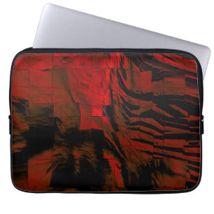 Dark red mosaic with lightly carved and satin thr laptop sleeve