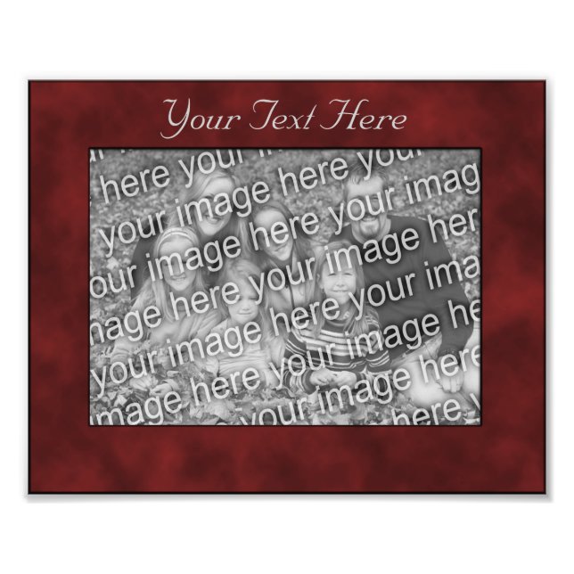 Dark Red Mottled Design Your Photo Template (Front)