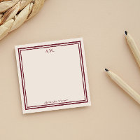 Dark Red & Off White Monogrammed