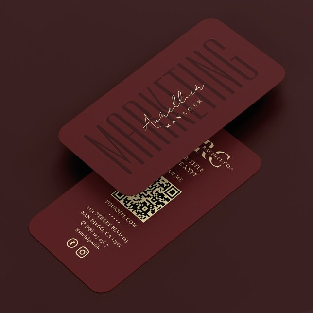 Dark Red Professional Marketing Monogram Business Card (Dark Red Professional Marketing Monogram Business Card
)