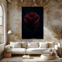 Dark Red Rose Elegant Nature Photography Art