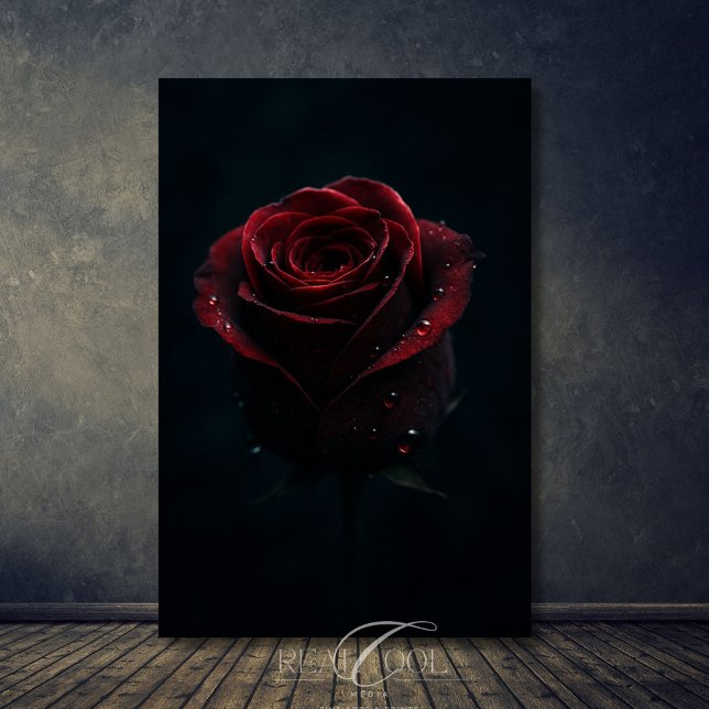 Dark Red Rose Elegant Nature Photography Art Poster (Creator Uploaded)