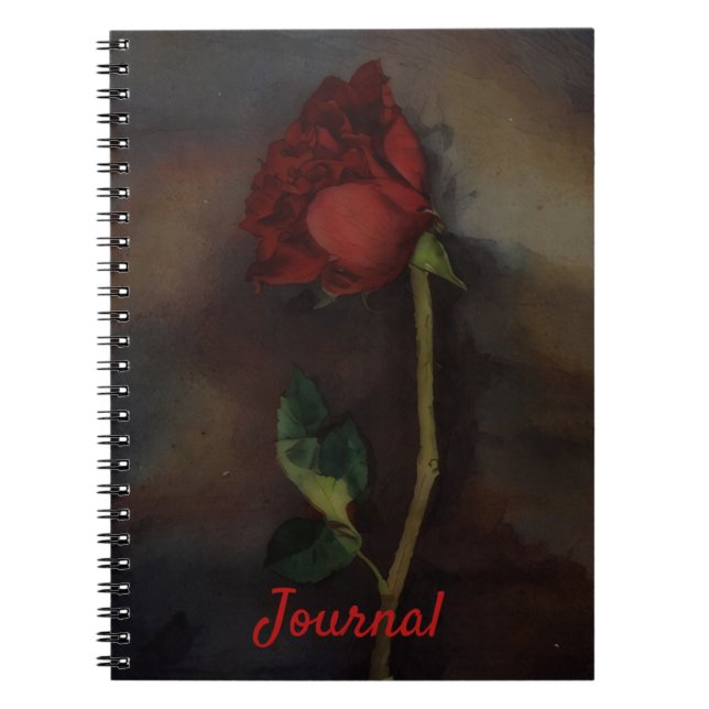 Dark Red Rose Gothic Style Art Journal (Front)
