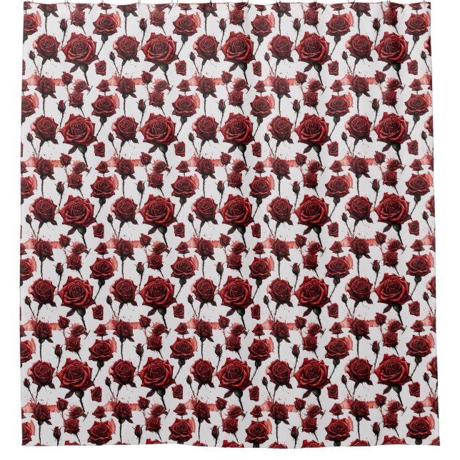 Dark Red Rose Shower Curtain (Front)