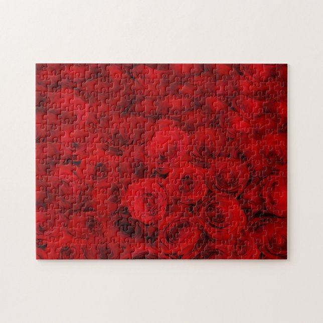 Dark Red Roses Bouquet Flower Puzzle (Horizontal)