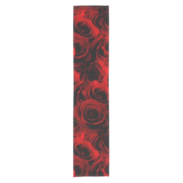 Dark Red Roses For you Short Table Runner (Front)