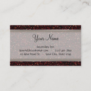 Dark Red Ruby Glitter Business Card