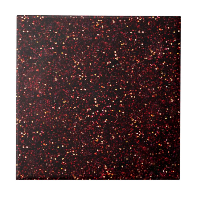 Dark Red Ruby Glitter Tile (Front)