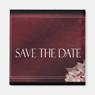Dark Red Save the date Magnet