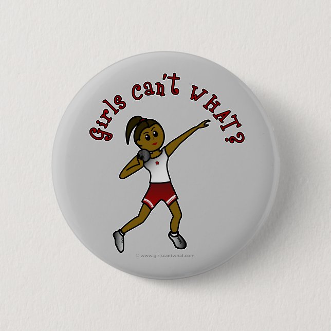 Dark Red Shot Put 6 Cm Round Badge (Front)