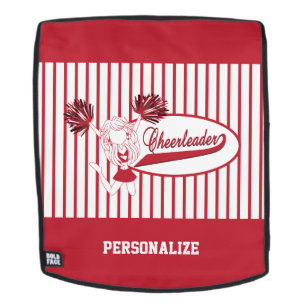 Dark Red Silhouette Cheerleader Girl Backpack
