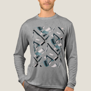 Dark Red Slate Blue Turquoise Twirling Lines Look Tri-Blend Shirt