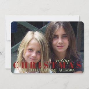 Dark Red Snowflake Double Sided Photo Card