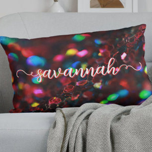 Dark Red Sparkling Lumbar Cushion