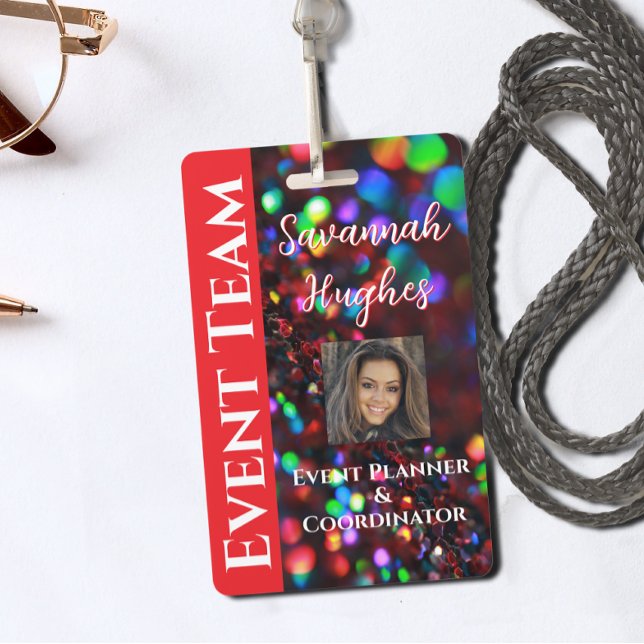 Dark Red Sparkling Photo ID Badge (Creator Uploaded)