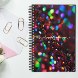 Dark Red Sparkling Planner