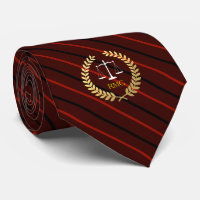 Dark Red Stripes Custom Initials Lawyer