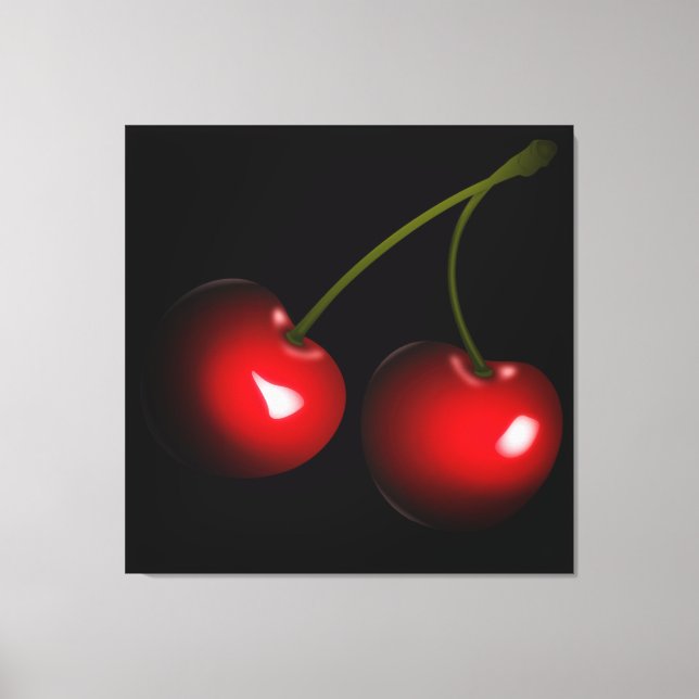 Dark Red Sweet Cherries Canvas Print (Front)