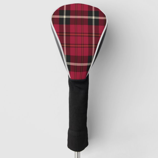  Dark Red Tartan  Golf Head Cover (Front)
