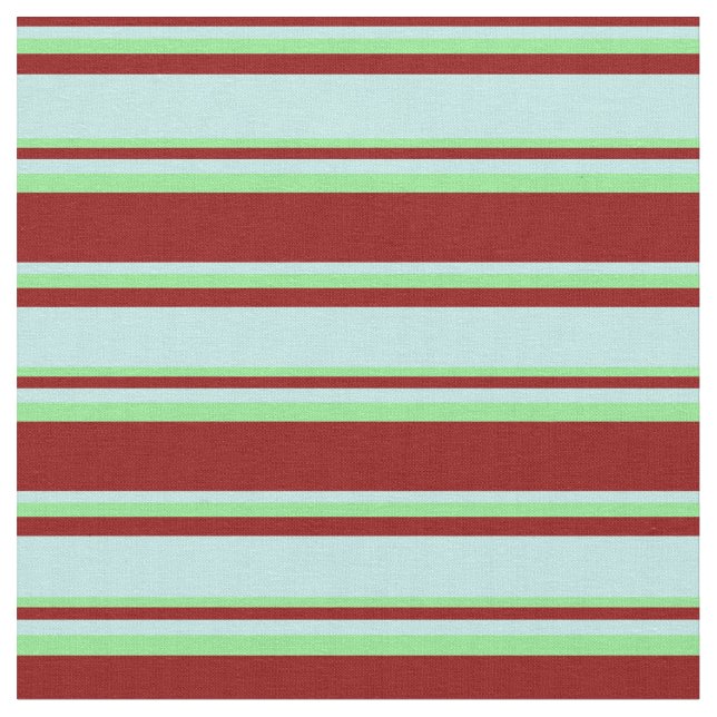 Dark Red, Turquoise & Light Green Coloured Pattern Fabric (Close Up)