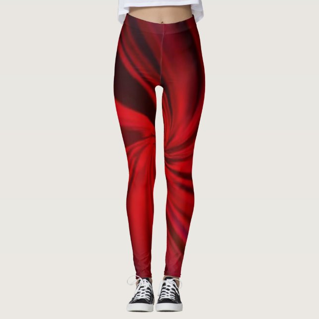 Dark Red Vector Abstract Bright Texture Leggings (Front)